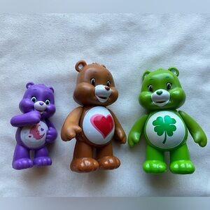Lot of 3 TCFC Plastic Care Bear Figures 2” and 3”